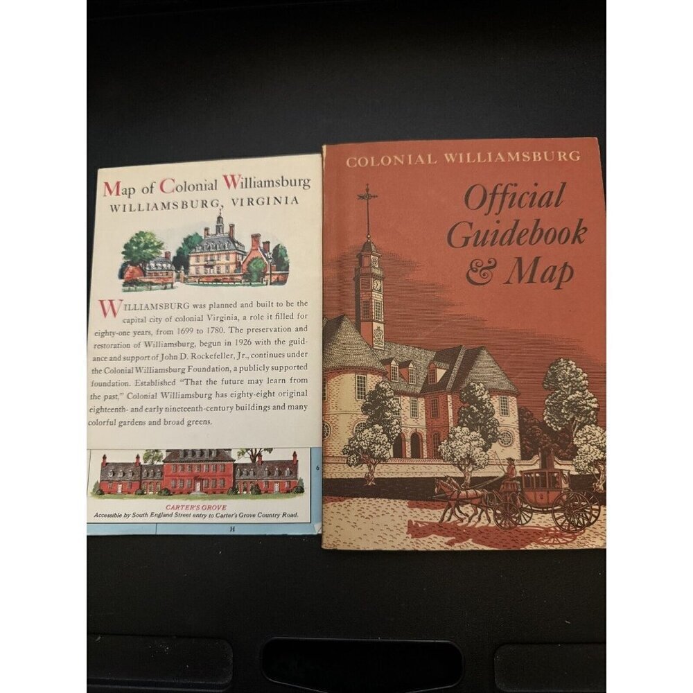 Vintage 1981 Colonial Williamsburg Official Guidebook & Map